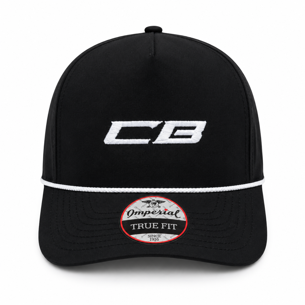Black CBR Trucker-Style Rope Hat (White Rope)