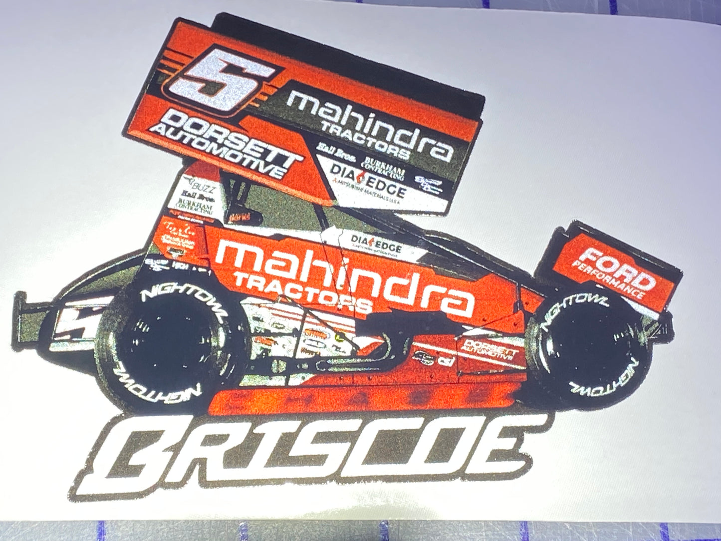2024 #5 Mahindra Winged Sprint Car decal (Reflective)