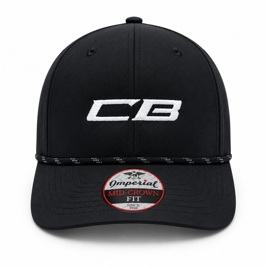 Black CB Trucker-Style Rope Hat (Black Rope)