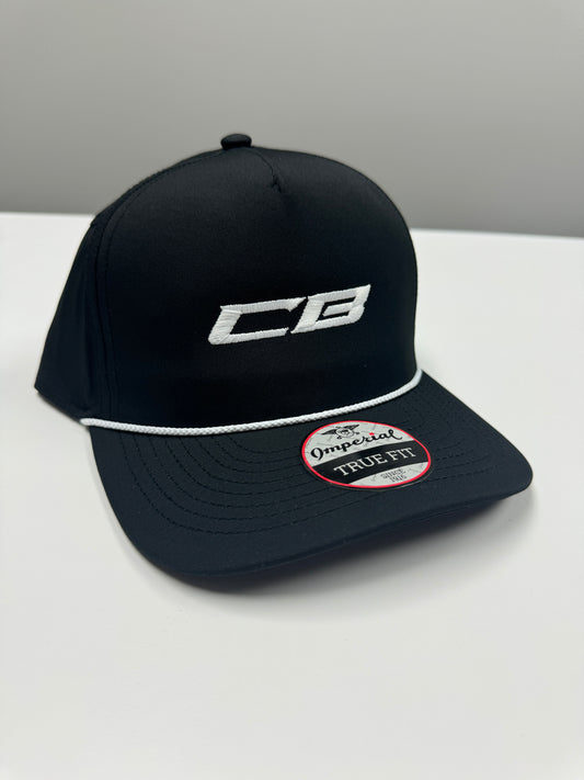 Black CBR Trucker-Style Rope Hat (White Rope)