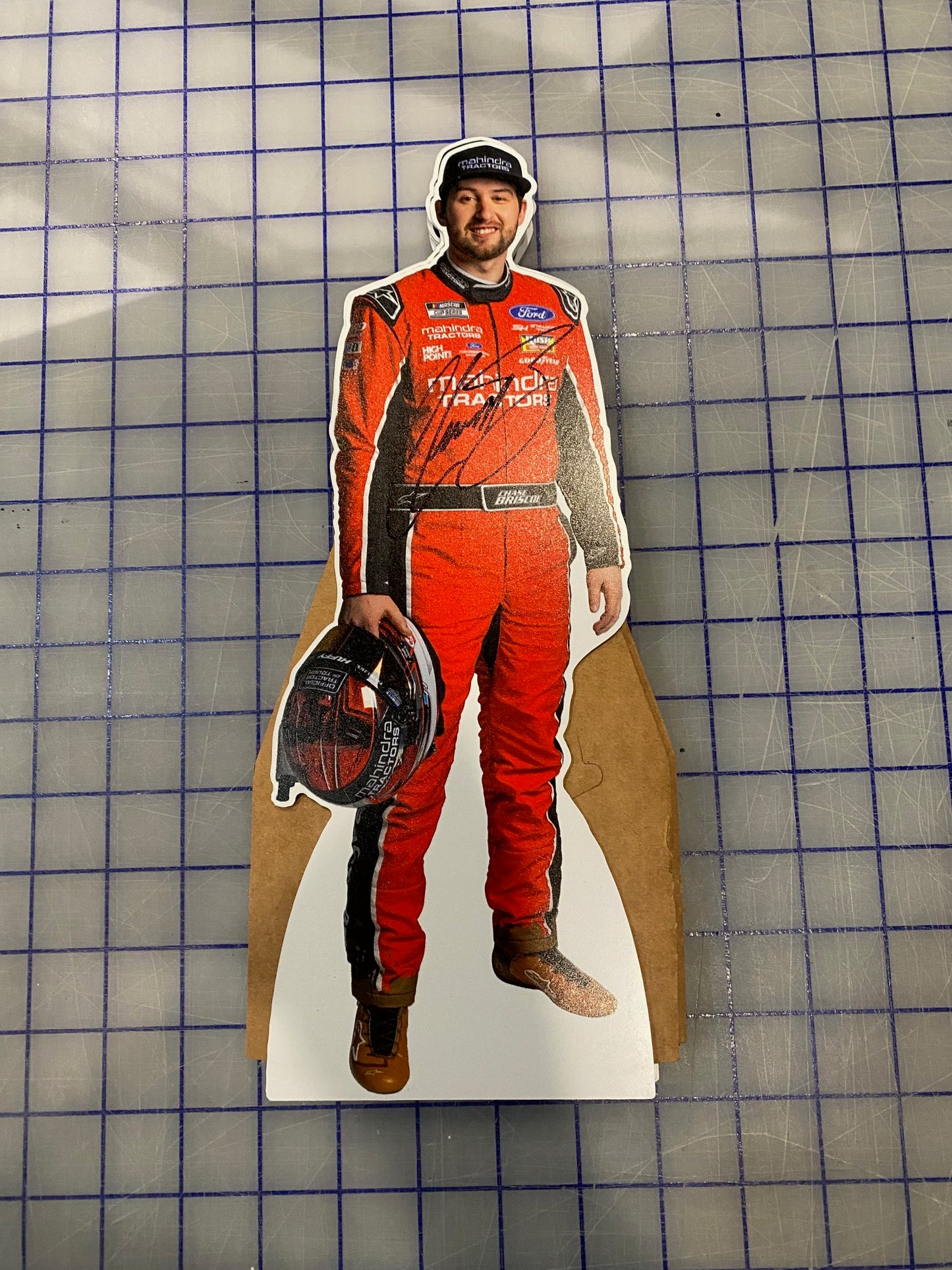 2024 12” Autographed Mahindra Tractors plastic stand up cut out