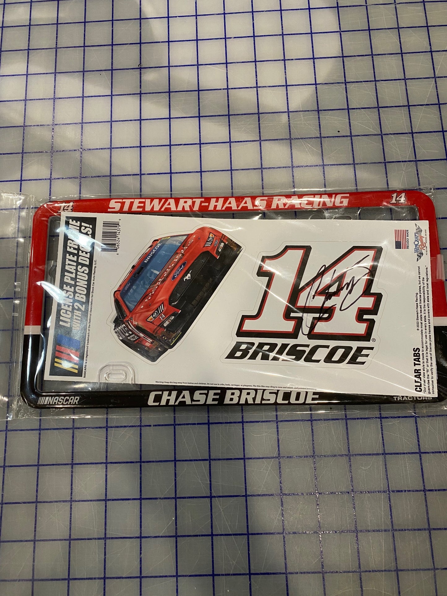 2024 Autographed Mahindra Tractors plastic license plate frame