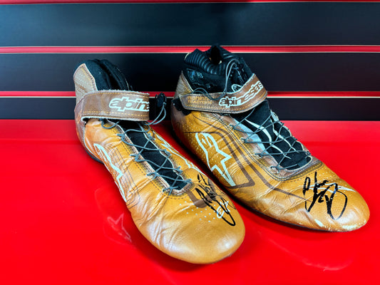 AUTOGRAPHED Race-Used Mahindra Tractors Driving Shoes