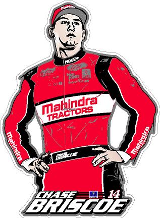 Chase Briscoe Cartoon Mahindra Suit Decal