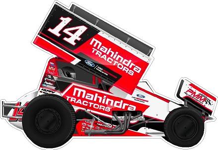 2022 #14 Mahindra Winged Sprint Car side shot decal